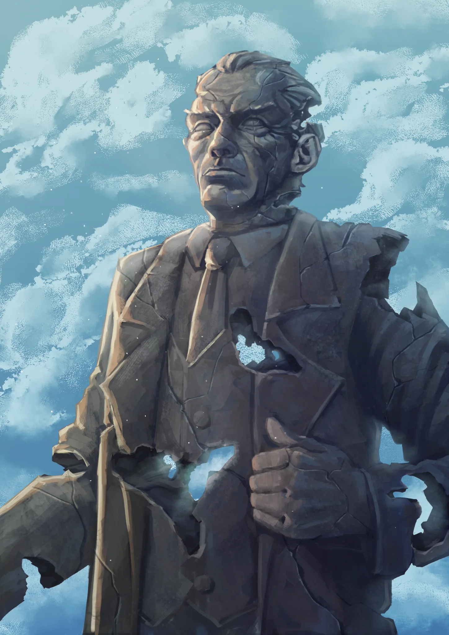 A fading memorial portrait of the founder of the Republic